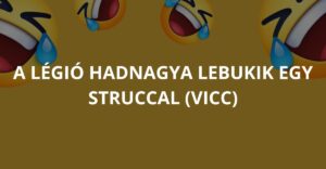 A légió hadnagya lebukik egy struccal (Vicc)