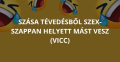Szása tévedésből szex-szappan helyett mást vesz (Vicc)