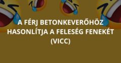 A férj betonkeverőhöz hasonlítja a feleség fenekét (Vicc)