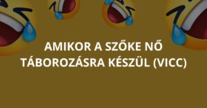 Amikor a szőke nő táborozásra készül (Vicc)