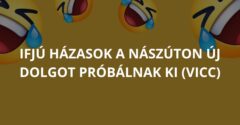 Ifjú házasok a nászúton új dolgot próbálnak ki (Vicc)