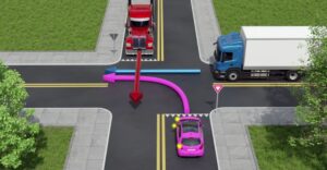 Egy hétköznapi kereszteződés sok sofőrt meg tud lepni. Teszteld magad egy egyszerű autósiskolai kérdéssel