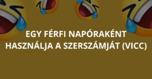 Egy férfi napóraként használja a szerszámját (Vicc)