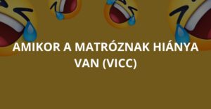 Amikor a matróznak hiánya van (Vicc)