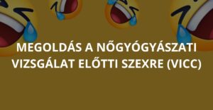 Megoldás a nőgyógyászati vizsgálat előtti szexre (Vicc)