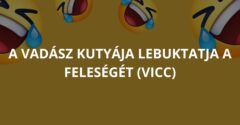 A vadász kutyája lebuktatja a feleségét (Vicc)